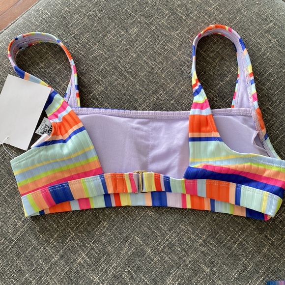2 For $10 California Sunshine Striped Bikini Top - Picture 4 of 4